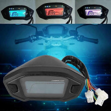 Velocímetro digital LCD universal para motocicleta, 7 colores personalizable, 13000 rpm, retroiluminación