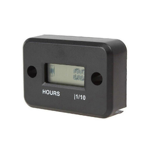 Motorcycle Hour Meter with Battery Clock with Induction LCD Display Digital Moto Jet Ski Timer Battery