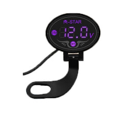 LED-display digital voltmeter vattentät motorcykelspänningsmätare DC 9V-24V voltmeter spänningslarm
