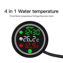 9-24V Motorcykeltermometer LED Digital Display Elektronisk 4 i 1 Vattentermometer Voltmeter Lågspänning
