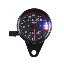 1kpl Universal Black CG125km/h Moottoripyörän matkamittari Kaksoisnopeusmittarin matkamittari 12V Moto