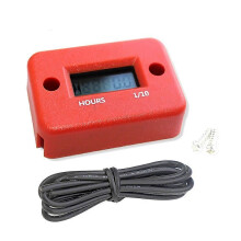 Motorcycle Hour Meter with Battery Clock with Induction LCD Display Digital Moto Jet Ski Timer Battery