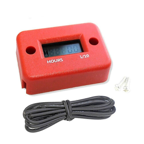 Motorcycle Hour Meter with Battery Clock with Induction LCD Display Digital Moto Jet Ski Timer Battery