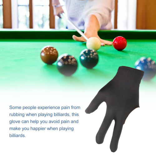 Gants de billard à trois doigts 0,4 oz taille unique noir