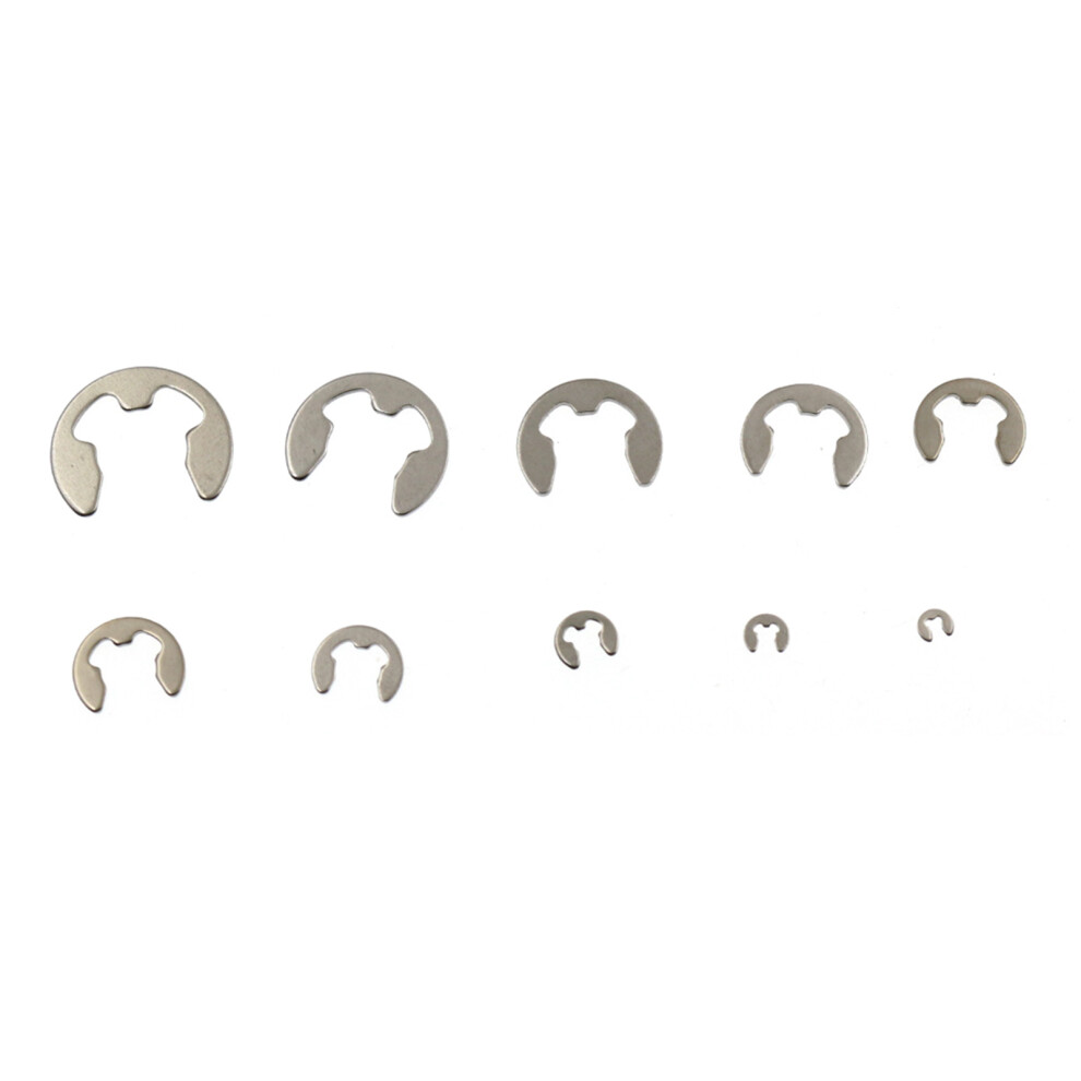 120Pcs 304 Stainless Steel E-Clip Assortment Kit M1.5-10 Circlip External Retaining Rings Set 4331321796485