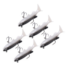 5 pezzi Esche morbide Swimbait a coda a T da 65,0 g Colore come mostrato