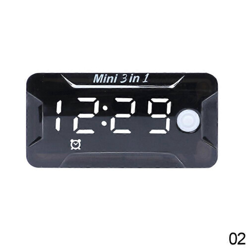 3 in 1 Motorfiets Digitale Voltmeter Thermometer Spanning Tijd Temperatuur Meter Display LCD Mini Klok
