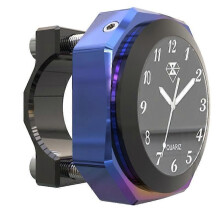 Orologio con termometro luminoso da montare sul manubrio della motocicletta in lega di alluminio~27085