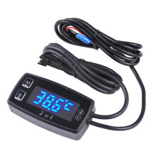 Motorfiets Digitale LED Thermometer Voltmeter Temperatuurmeter voor Pit Bike ATV Buitenboordmotor Glider