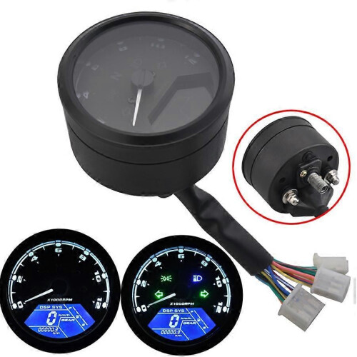 Παγκόσμια μοτοσικλέτα 8-18V LCD ψηφιακό οδόμετρο στροφόμετ