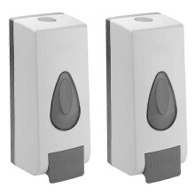 2X manuell tvål- och handdispenser för kommersiellt eller privat bruk Good Forlotion, gel, väggmonterad,