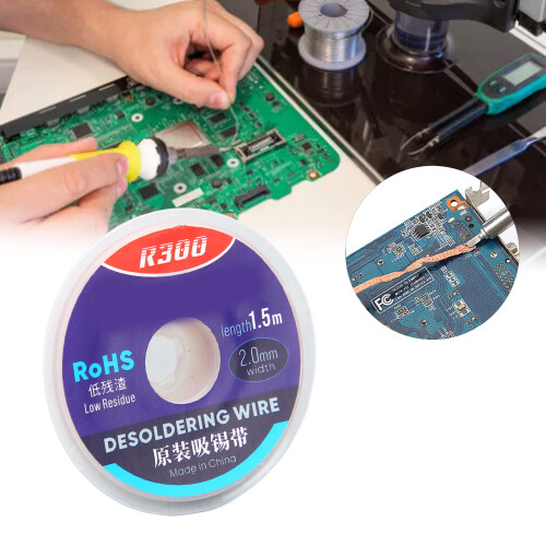 Treccia dissaldante in rame 1,5 m 2 mm per PCB