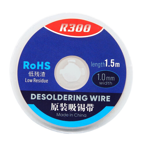 Treccia dissaldante in rame 1,5 m x 1 mm per PCB 1