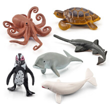 12 Stück Mini Plastik Meeresbewohner Spielzeugset, Ozeanfiguren für Kinder 7,5*2,5 cm