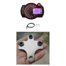 Odómetro digital para motocicleta KOSO, 18 000 rpm, LCD blanco y negro, con velocímetro ajustable en