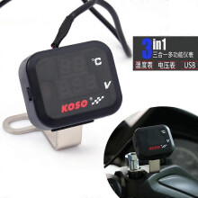 Koso Motorfiets Luchtthermometer Meter Voltmeter LED Voltage voor Motorfiets Moto Thermometer~30022