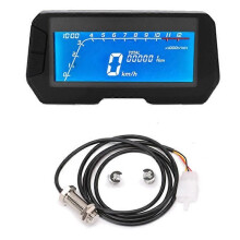Odómetro universal para motocicleta con retroiluminación LCD, 12000 RPM, 6 marchas, velocímetro digital