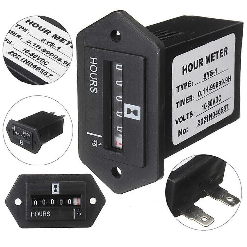 Μηχανικός μετρητής ωρών DC 10V-80V με σφραγίδα αυτοκινήτου για φορτ