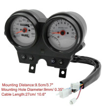 Uxcell Velocímetro para motocicleta, odómetro, DC 12 V, odómetro doble, tacómetro, indicador de bloque