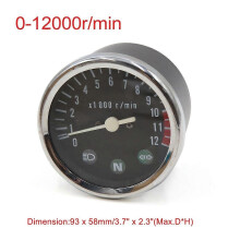Uxcell Velocímetro para motocicleta, odómetro, DC 12 V, odómetro doble, tacómetro, indicador de bloque