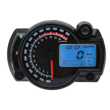 Odómetro y velocímetro digital universal KOSO LCD RX2N para motocicleta, ajustable hasta 299 km/h.
