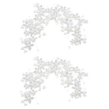 2X Handgemachte Brautjungfer Hochzeit Kopf Kleid Weiß Perlen Haar Blume Kopfschmuck Perle Braut Haar