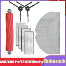 HEPA-filter, huvudborste, moppduk för Roborock G10S/G10S Pro/S7 MAXV Ultra robotdammsugare