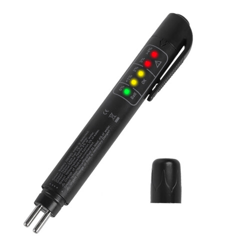 Tester per liquido dei freni 15*2.5cm Nero, 5-LED DOT3/DOT4 1