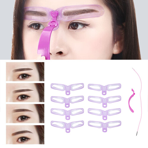 8 piezas de plantillas para cejas de ABS 3D kit reutilizable 2