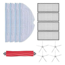 Tillbehör kompatibla med Roborock S7, reservdelar med huvudborste x 1 mop x 4 filter x 4 vita sidor