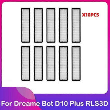 Tvättbart HEPA-filter för Xiaomi Dreame Bot D10 Plus RLS3D robotdammsugare reservdelar