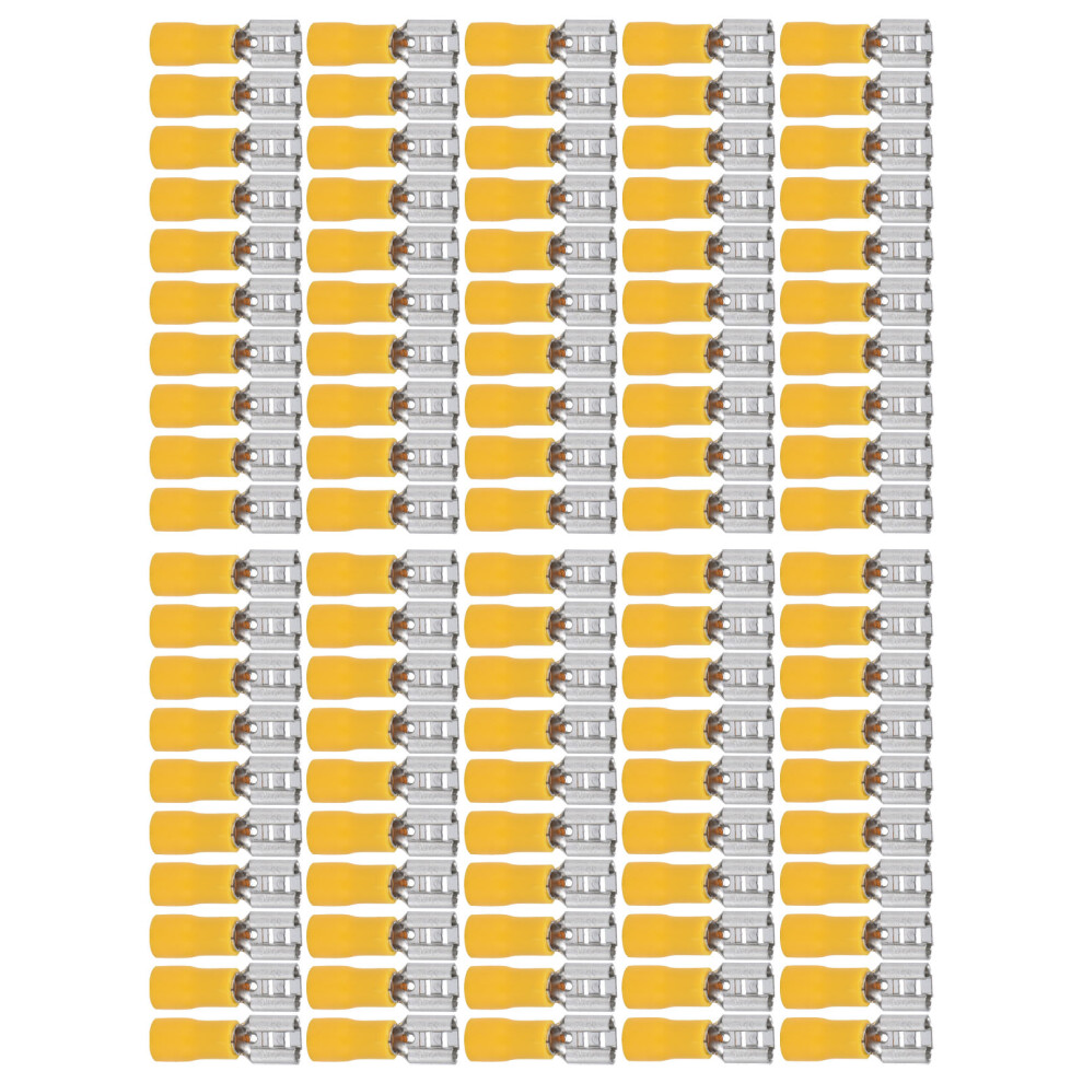 100Pcs Insulated Wire Terminal Female Spade Electrical Crimp Connector For Awg 12Â10 4Â6Mmâ² 8741321800642