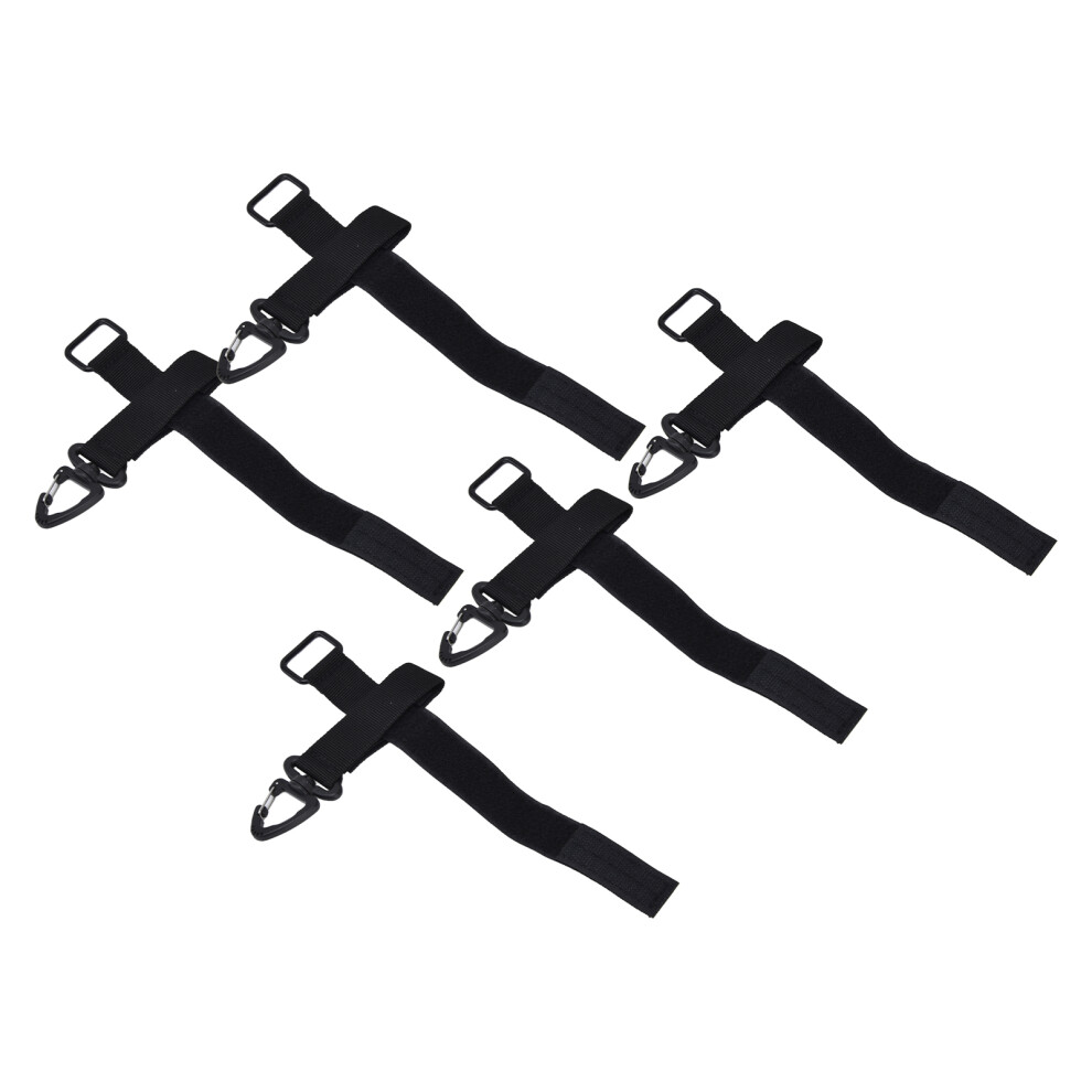 5Pcs/Set Multi Purpose Glove Hanging Buckle Adjustable Nylon Glove Hook Safety Clipblack 9361321801150