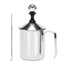 Mousseur à lait double maille en acier inoxydable AD-500 ml, pichet mousseur à lait avec stylo, pour