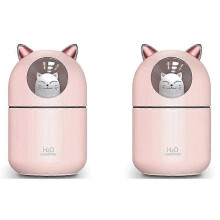 AD-2X Umidificatore a nebbia fredda con simpatico gatto per la casa, luce notturna per gatti, aria pura