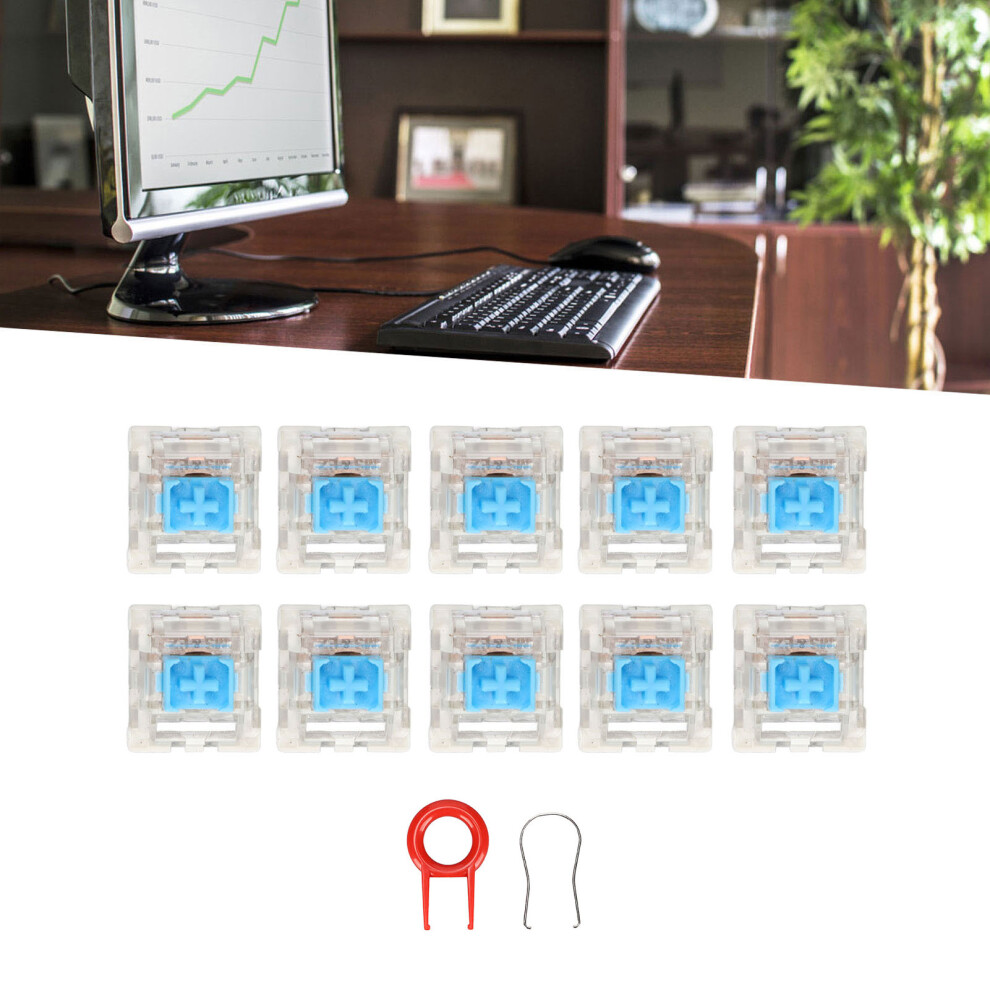 10Pcs Keyboard Switches Switch Exquisite Structure For Replacement Diy Mechanical Switchesdustproof Type Blue 9331321801740