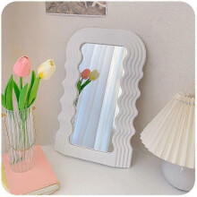 White Glass Luxury Medieval Style Makeup Mirror Home Decor Mirror Creative Decoration Gift