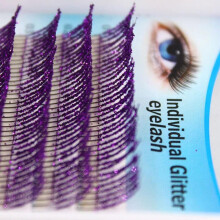 Pestañas con purpurina 0.15mm 12mm Rizo C Plateado/Morado