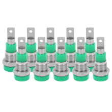10 piezas de zócalos banana de 4 mm verde rosca M8 28 mm