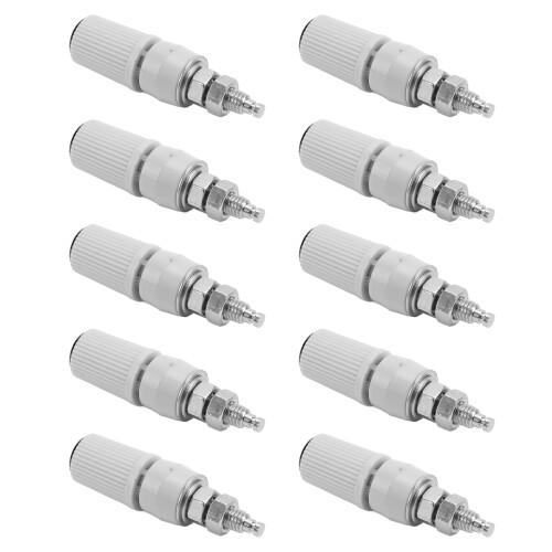 10 piezas de socket banana de poste de 4 mm, rosca M5, código 24.330, negro. 1
