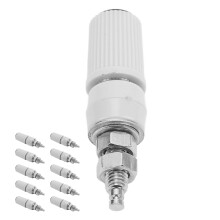 10 piezas de socket banana de poste de 4 mm, rosca M5, código 24.330, negro.