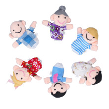 Set di 6 burattini per dita, in peluche corto, da 3,1 pollici
