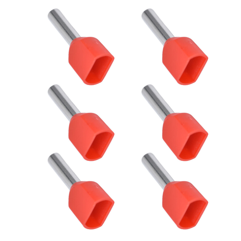 100Pcs Insulated Ferrules Terminal Copper Tube Pvc Crimp Connector For 2X18awg Wire Te1008 4061321804094