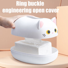 Caja de pañuelos Gato de dibujos animados 221613 cm Negro/Blanco