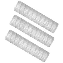 Lot de 3 cartouches filtrantes enroulées pour purificateur d'eau, 10 pouces, 5 micromètres, en coton