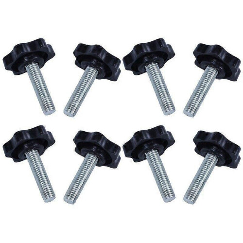 8 τεμάχια M8 X 30Mm Αρσενικό σπείρωμα 32Mm με κεφαλή αστεροειδούς κεφαλής, μαύρο