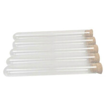 50 stuks 20x150mm 30ml plastic reageerbuis met kurk, doorzichtige bruiloftsgunst geschenkbuis verpakking