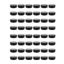 Aluminiumburkar - 48-pack 2Oz / 60G runda metallbehållare med skruvkork Kosmetiska provbehållare