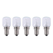 Lot de 5 ampoules halogènes haute température E14 25 W, 500 degrés, 250 V, à quartz