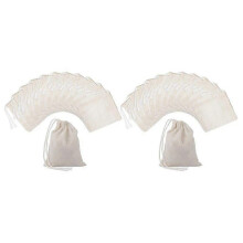 200 Pieces Drawstring Cotton Bags Muslin Bags,Tea Brew Bags (4 X 3 Inches)